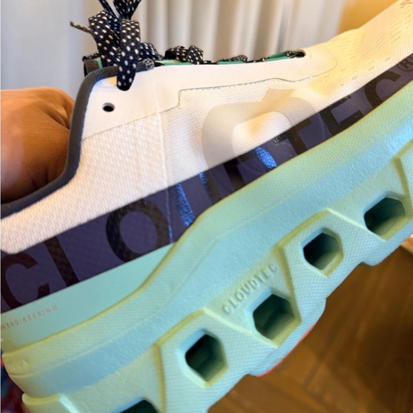 ON Women's Cloudmonster Size 8 - White and Mint - Picture 4 of 7
